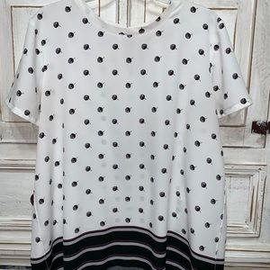 LOFT white with patten Blouse